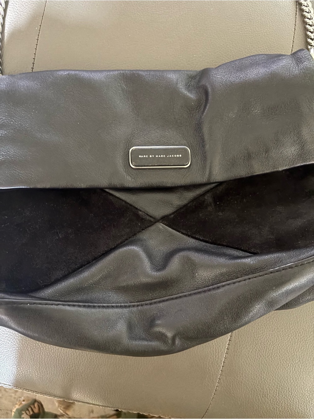 Marc by Marc Jacobs Black Leather & Suede Shoulder Bag